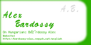 alex bardossy business card